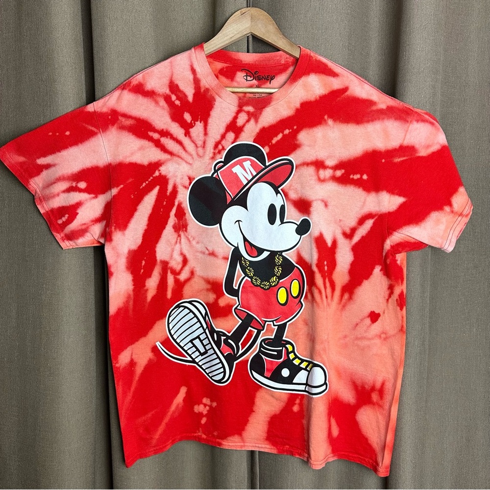 Mickey Mouse Hip Hop Custom Bleach Dyed Graphic Tee